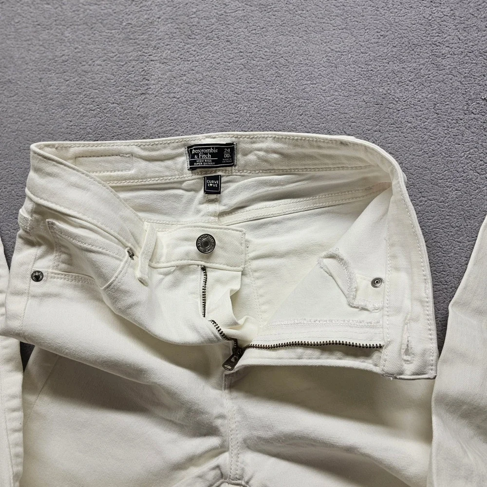 Abercrombie & Fitch Curve Love Super Skinny Jeans Womens 24/00S White High Rise